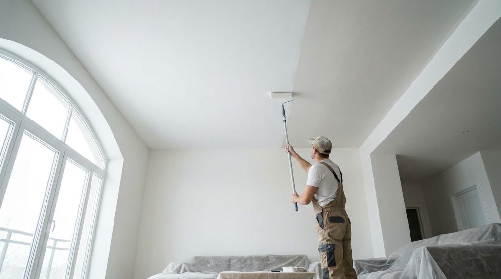 Quelle peinture plafond choisir pour un rendu sans traces