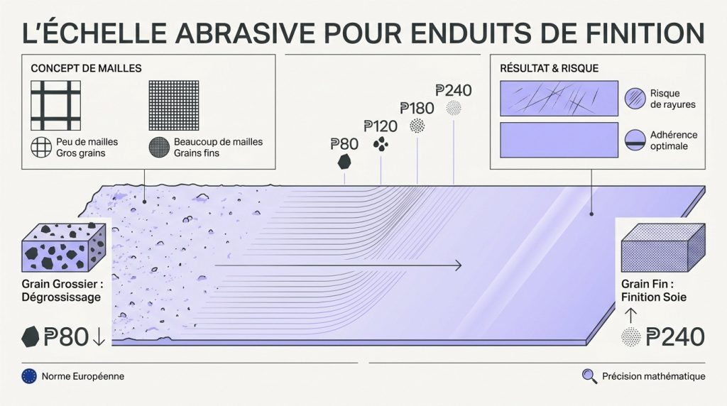 Quel grain enduit finition choisir pour un lissage pro